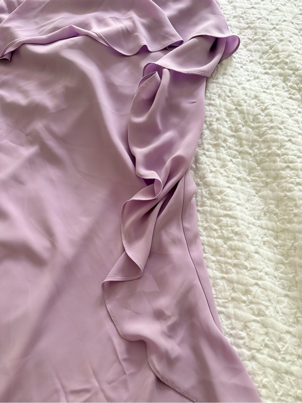 Amanda Uprichard x Revolve Tally Dress Lilac Ruffle Strapless Sz Medium - Picture 7 of 9